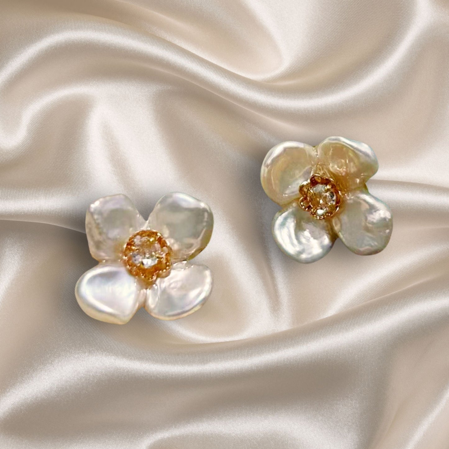 Pearl Flower Studs