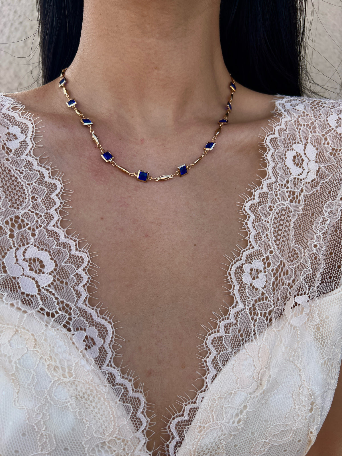 The Everyday Bolo Necklace – Adjustable Crystal & Solid Bar Link Design, 16–22"