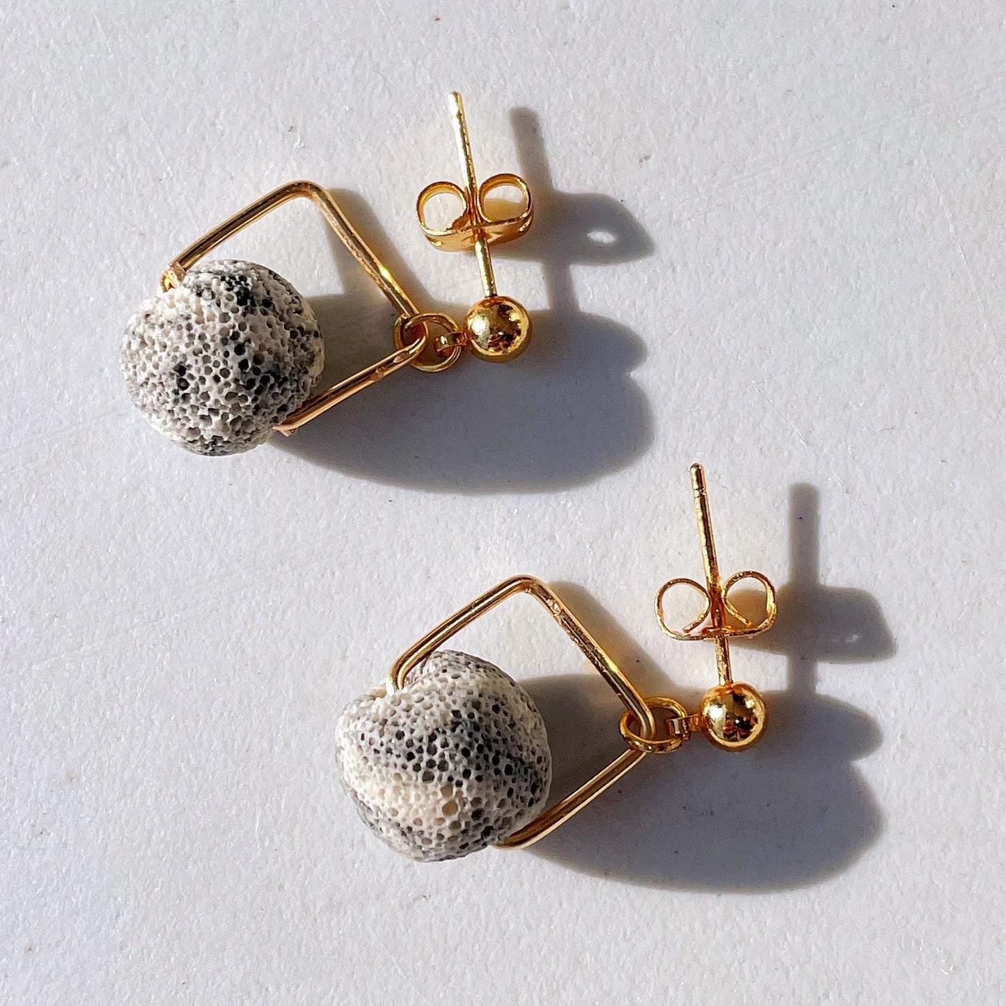 Lava Rock Bead Earring - Multiple Colors with Gold or Silver Color (Nickel Free to Solid Gold and Solid Sterling)