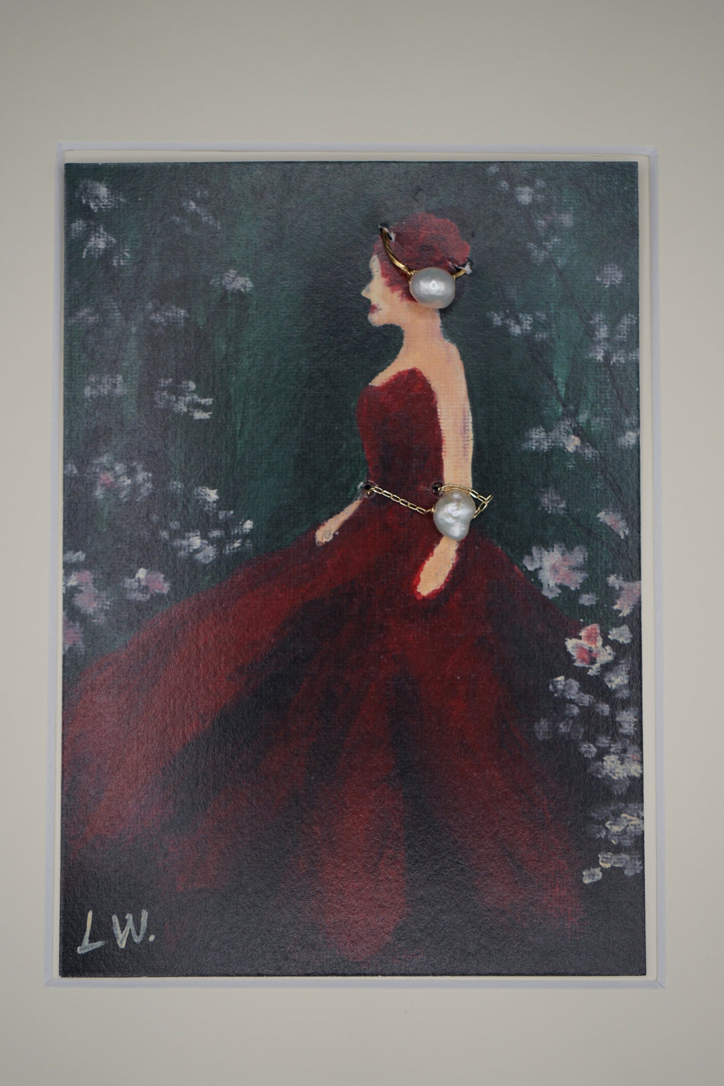 "Woman in Red Dress" Print by Linqing Wang